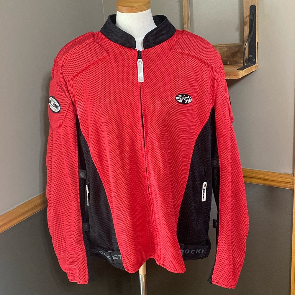 Joe Rocket Ballistic Series Armored Motorcycle Jacket Red & Black Mesh size 3X